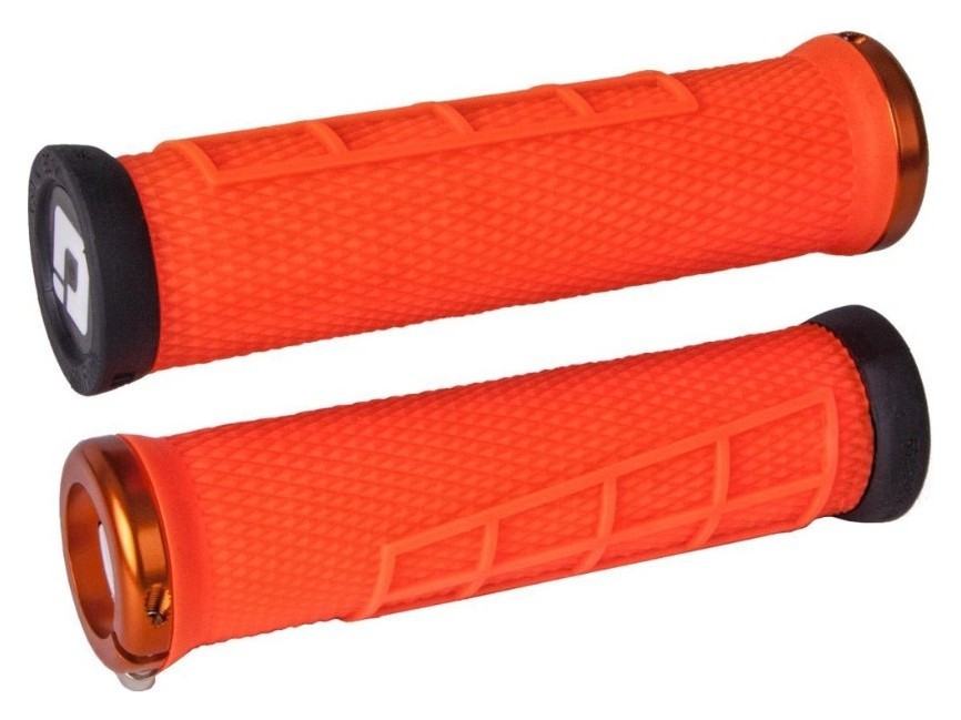 Гріпси ODI Elite Flow, V2.1 Lock On, Brt Orange w/Orange Clamp, помаранчеві з помаранчевими замками, OBOD_D33EFO-O