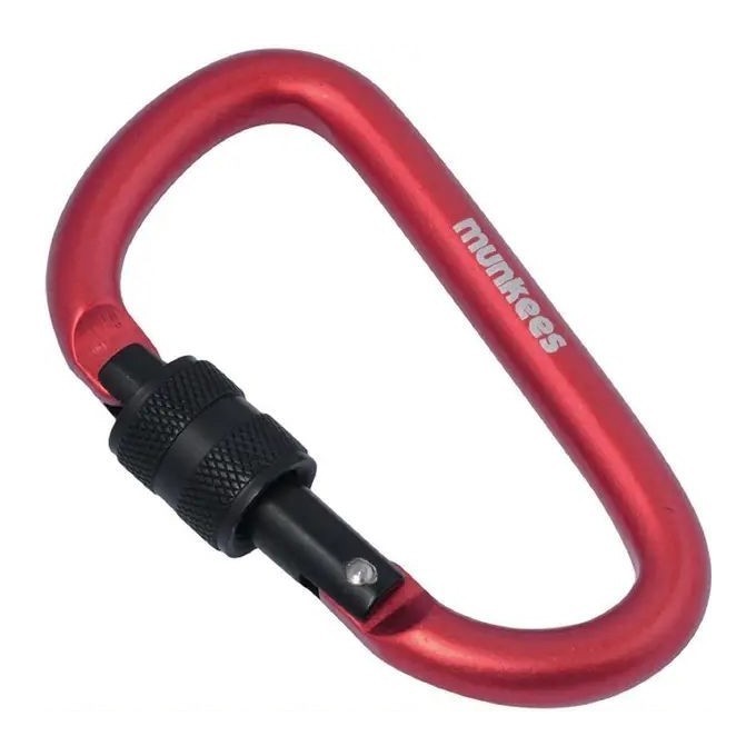 Munkees 3248 карабін D with Screw Lock 8 mm x 80 mm red, 3248-RD