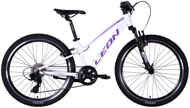 Велосипед AL 24" Leon JUNIOR AM Vbr CS рама-12" білий з бузковим 2025, OPS-LN-24-110