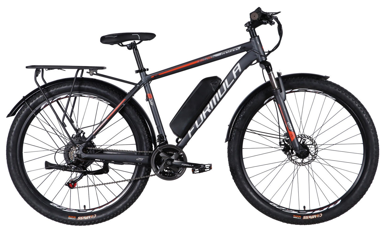 Велосипед с электроприводом 29" AL Formula eMOTION PLUS DD FR рама-19" 36B 12.5А*ч 500Вт серо-серебристый (матовый) 2026, ELB-FR-29-258