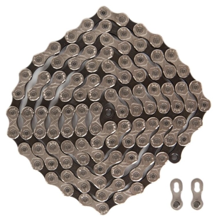 Цепь 10ск. 116зв. silver/black КМС X10 с замком, CHA-207