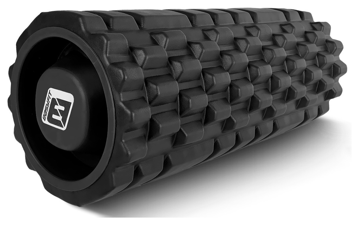Масажний ролик EasyFit Grid Roller 33 см v.1.1 міцний масажер (чорний), EFIT_EF-2020a-BK