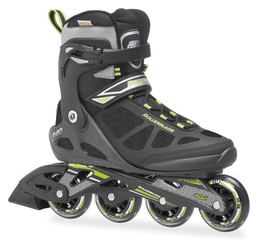 Роликовые коньки для взрослых Rollerblade MACROBLADE M 45.5 (12US) 300мм Black/green (07356600 T83), RCH_11002