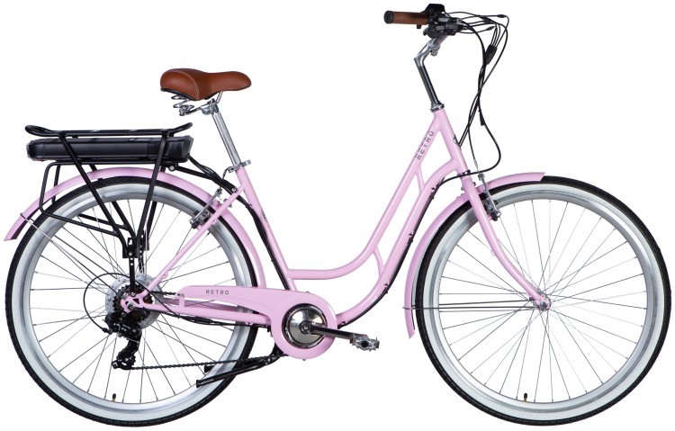 Велосипед з електроприводом 28" ST Dorozhnik eRETRO Vbr FR рама-19" 36B 12.5А*г 500Вт світло-рожевий YS 7443 2025, ELB-D-28-071