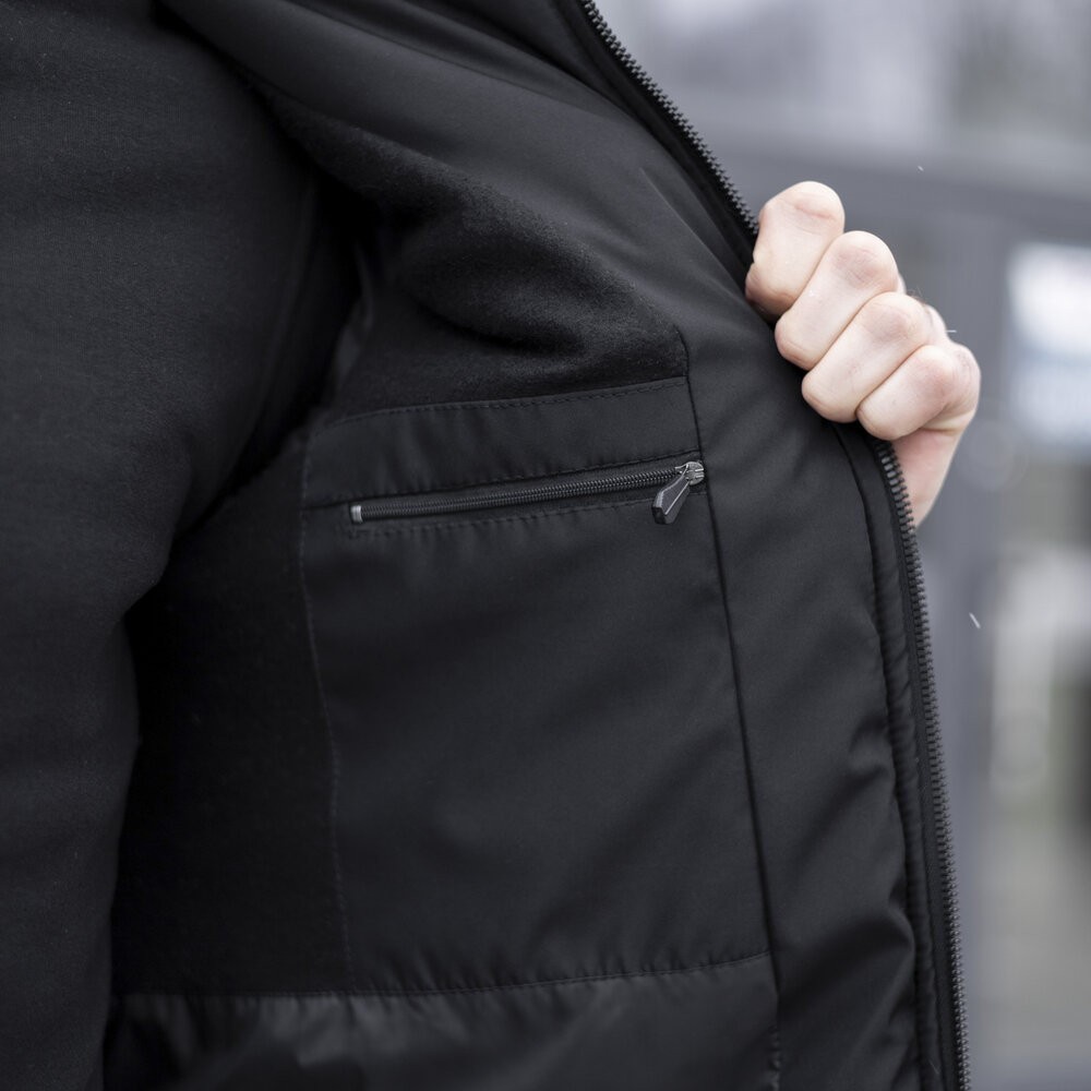 Чорна чоловіча зимова Куртка з капюшоном Pobedov Winter Jacket Motive ЗИМА В2, POB_00000006953