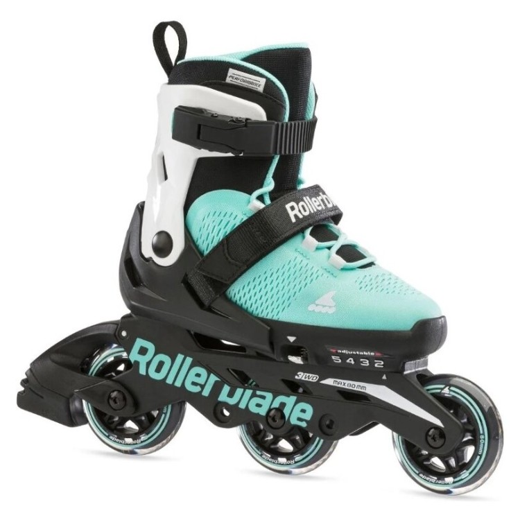 Ролики дитячі Rollerblade Microblade Free 3WD G Agua White 2024, 07221700-2V6-28-32