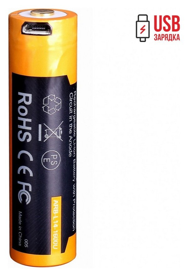 Акумулятор 14500 Fenix ARB-L14-1600U micro usb зарядка, FNR_ARB-L14-1600U