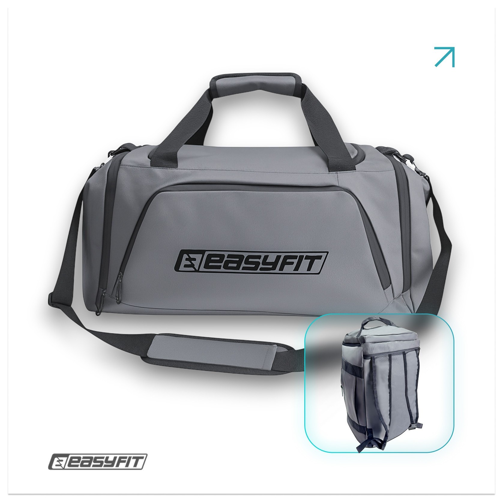 Спортивная сумка-рюкзак EasyFit BackBag 28 л, EFIT_EF-8003-GY