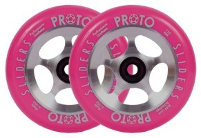 Колеса для трюкового самокату Proto Sliders Starbright Pro Scooter Wheels 2-Pack 110mm - NEON PINK ON RAW