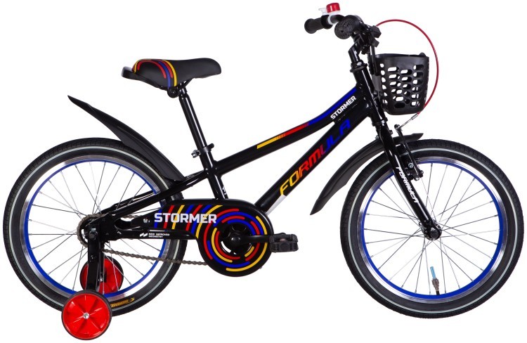 Велосипед AL 18" Formula STORMER BH рама-9" черный с красным и желтым 2025, OPS-FRK-18-159