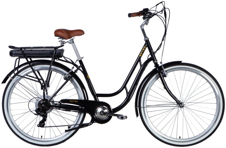 Велосипед з електроприводом 28" ST Dorozhnik eRETRO Vbr FR рама-19" 36B 12.5А*г 500Вт чорний YS 768 2025, ELB-D-28-072