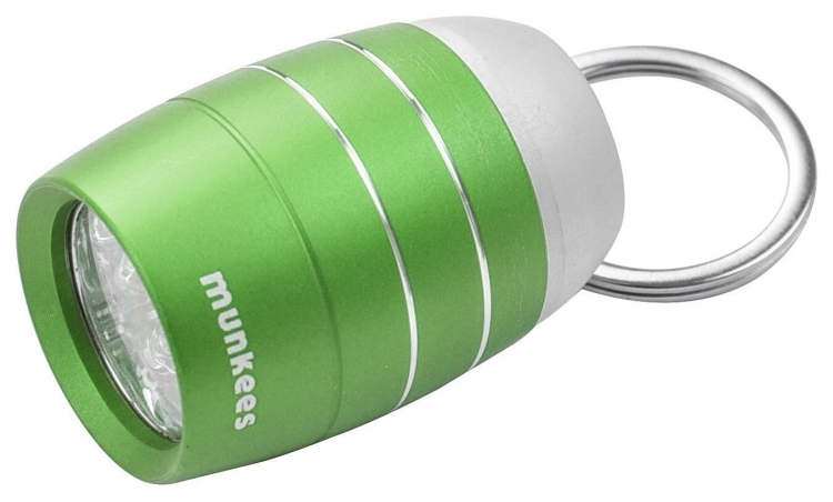 Munkees 1082 брелок-фонарик Cask shape 6-LED Light grass green, 1082-GG