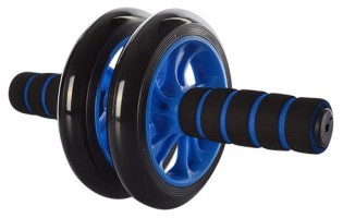 Ролик для пресу подвійний EasyFit з килимком Синій