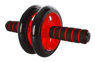 Ролик для пресу подвійний EasyFit з килимком Червоний