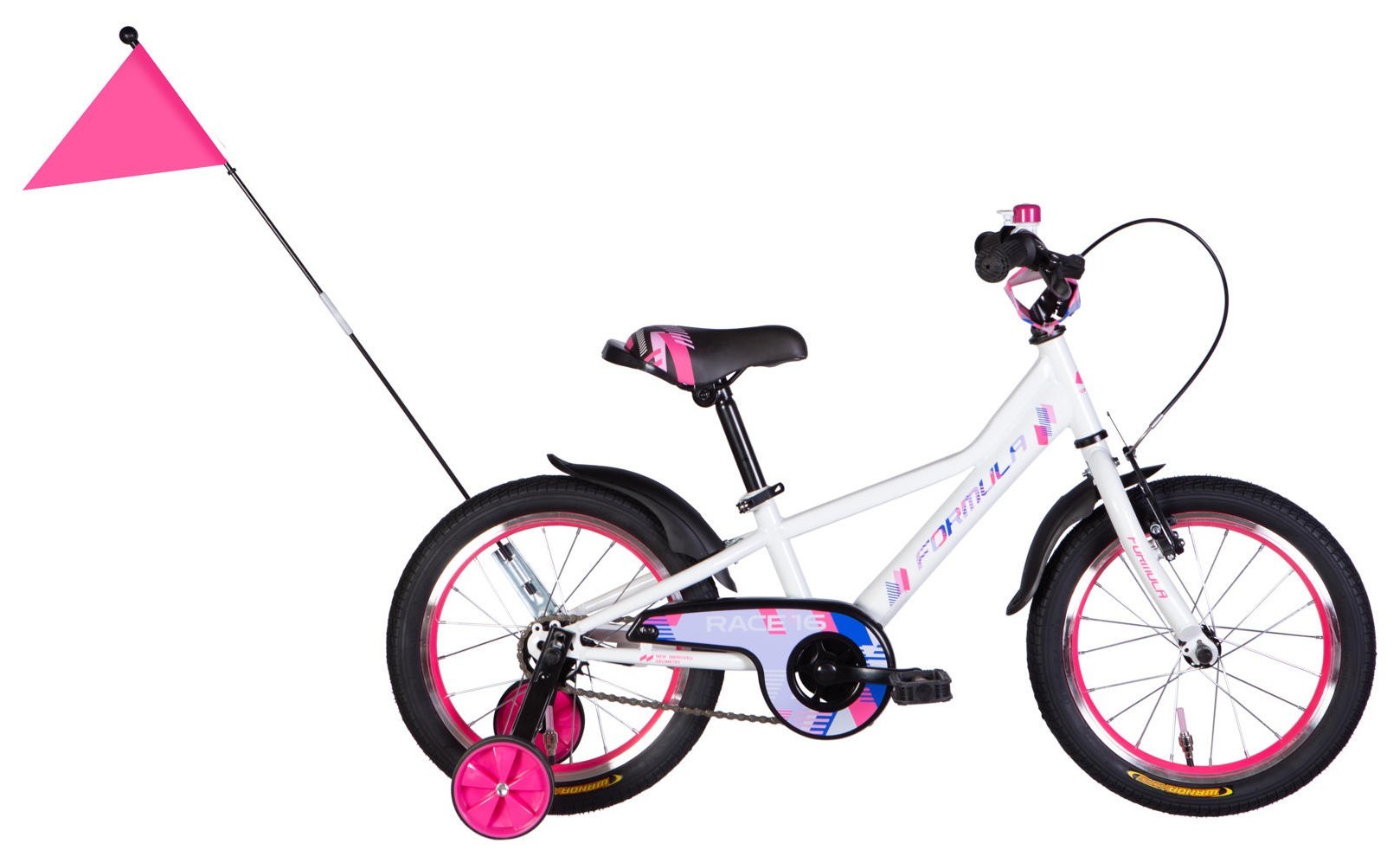 Велосипед ST 16" Formula Kid RACE BH рама-8,5" белый с розовым 2026, OPS-FRK-16-238