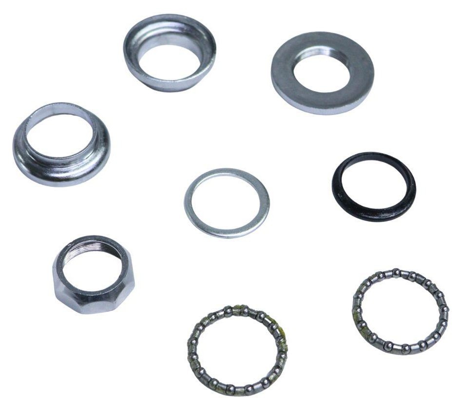 Рульова колонка різьб. не інтегрована 1" VLT YQ-CZ-22 срiблястий (комплект) шаг різьби 1х24Т, підшипник X16 AM (брендоване пакування), HSE-179