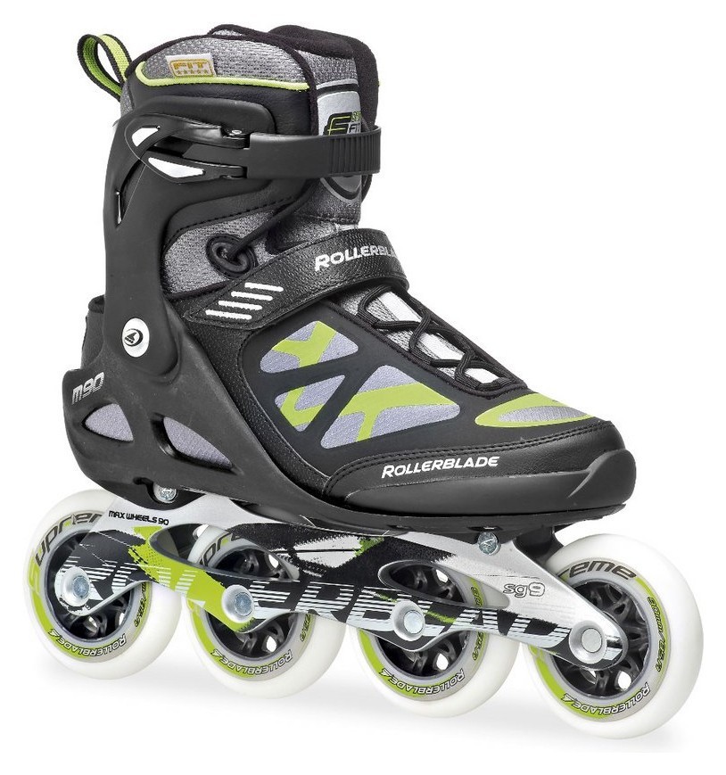 Роликові коньки для дорослих Rollerblade MACROBLADE 90 M 42 (9US) 270мм Black/green (07355400 T83), RCH_10989