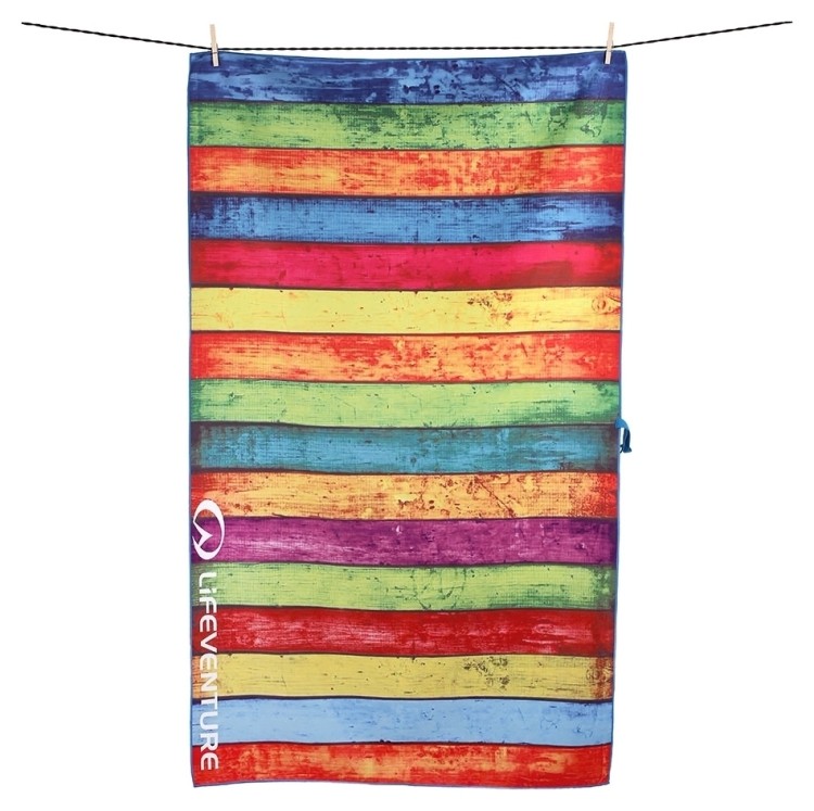 Lifeventure полотенце Soft Fibre Printed Striped Planks Giant, 63580-Giant
