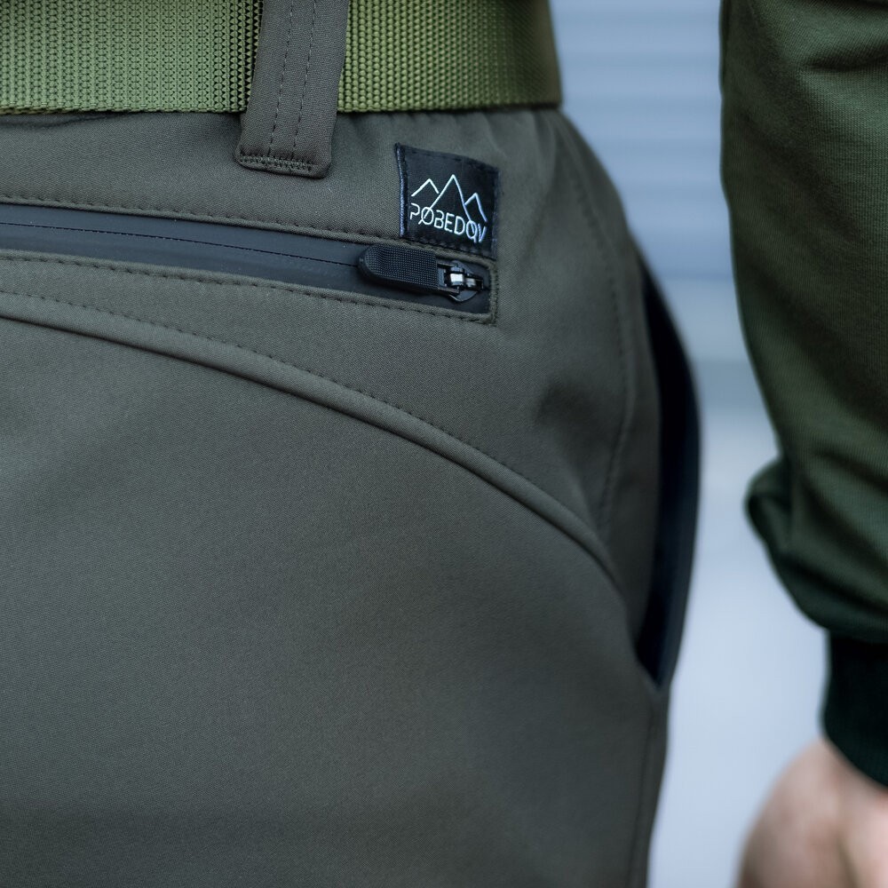 Штани карго чоловічі весняні з кишенями хакі Pobedov Static, POB_00000002717