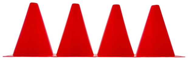 Конусы-фишки спортивные EasyFit 17 см (набор из 4 штук) красные