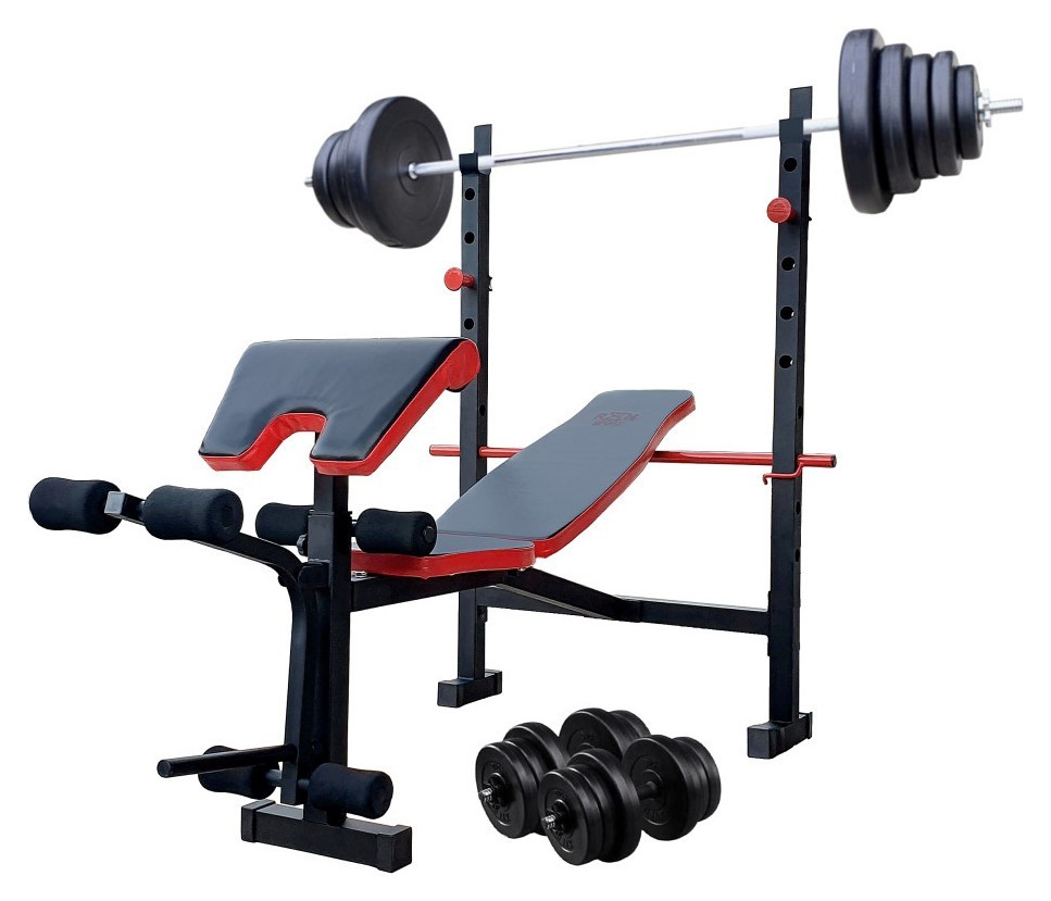 Лава для жиму ReadMeBlack + штанга 75 кг із гантелями 2х20 кг RN-Sport, RNS_RMB-75220