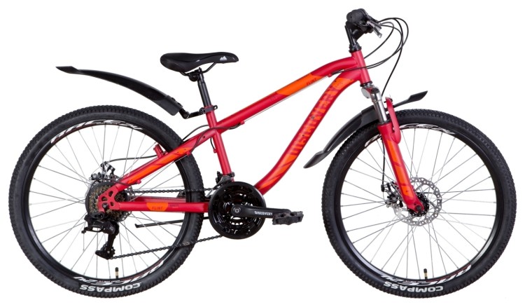 Велосипед 24" Discovery FLINT AM DD 2022 (красный (м)), OPS-DIS-24-272