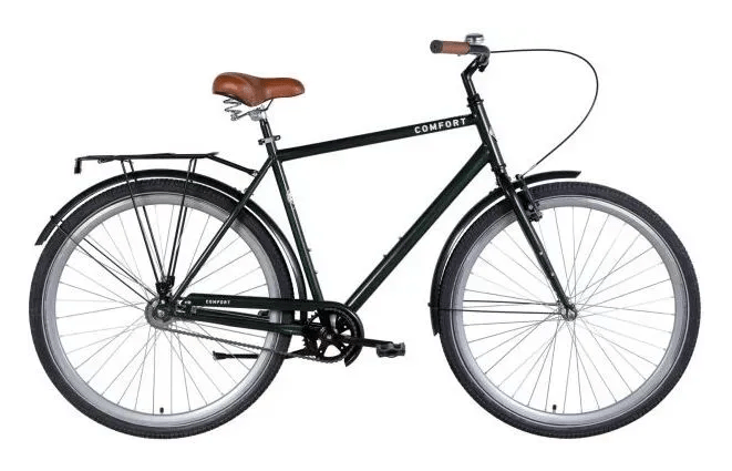 Велосипед ST 28" Dorozhnik COMFORT MALE Velosteel рама-22" темно-зеленый 2024 крылья, крыло пер., крыло зад., подножка, звонок, OPS-D-28-376