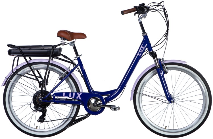 Велосипед з електроприводом 26" ST Dorozhnik eLUX Vbr FR рама-17" 36B 12.5А*г 500Вт бузковий YS 7102 60% matt 2025 крила, крило пер., крило зад., підніжка, ELB-D-26-227