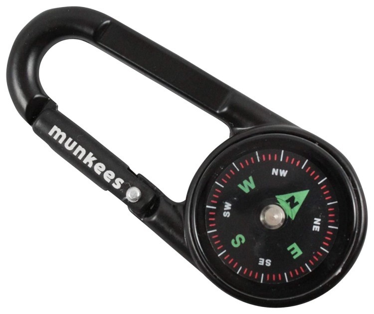 Munkees 3135 брелок-компас Thermometer black, 3135-BK