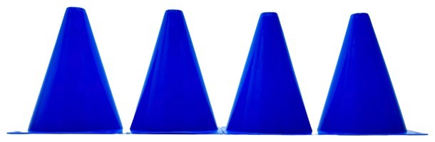Конусы-фишки спортивные EasyFit 17 см (набор из 4 штук) синие
