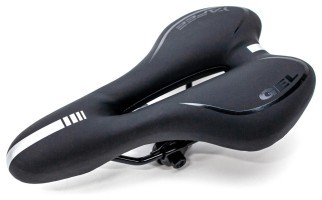 Сідло з замком 280*160 мм МТВ з отвором VLT YF-1034 чорно-білий