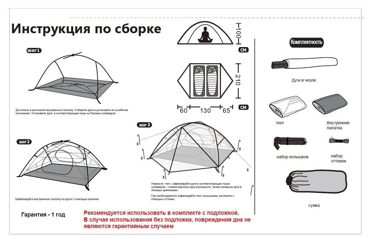 Палатка Tramp Cloud 2 Si темно-зеленая, 