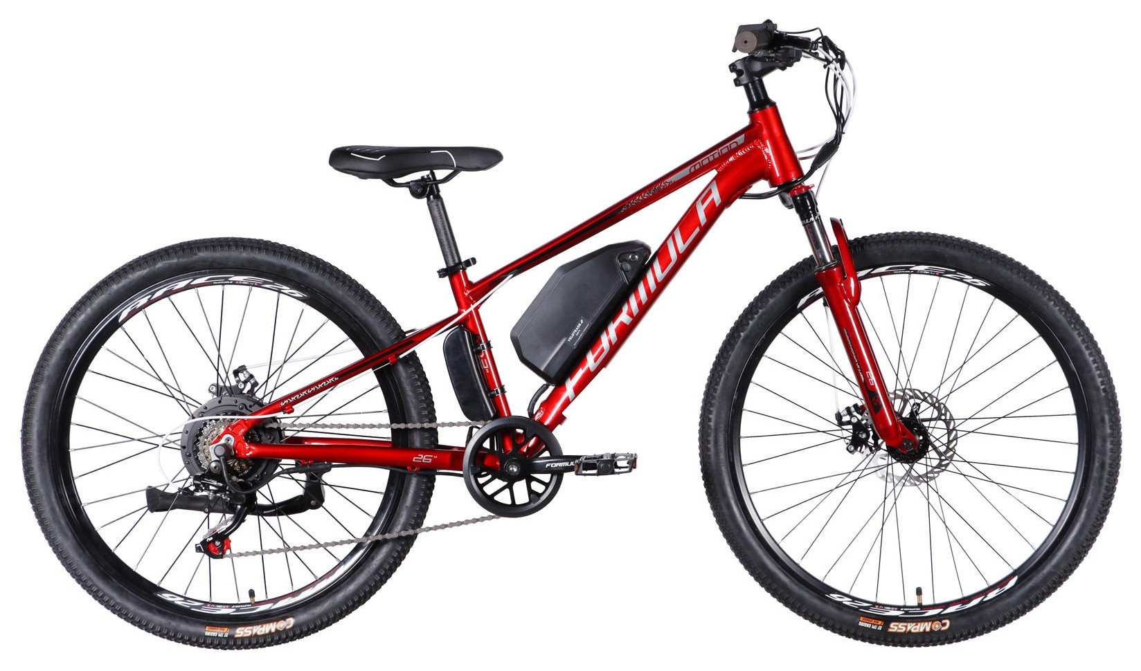 Велосипед с электроприводом 26" AL Formula eMOTION DD FR рама-13" 36B 10А*ч 500Вт красно-серебристый 2026, ELB-FR-26-153