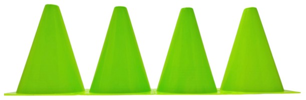 Конусы-фишки спортивные EasyFit 17 см (набор из 4 штук) зеленые