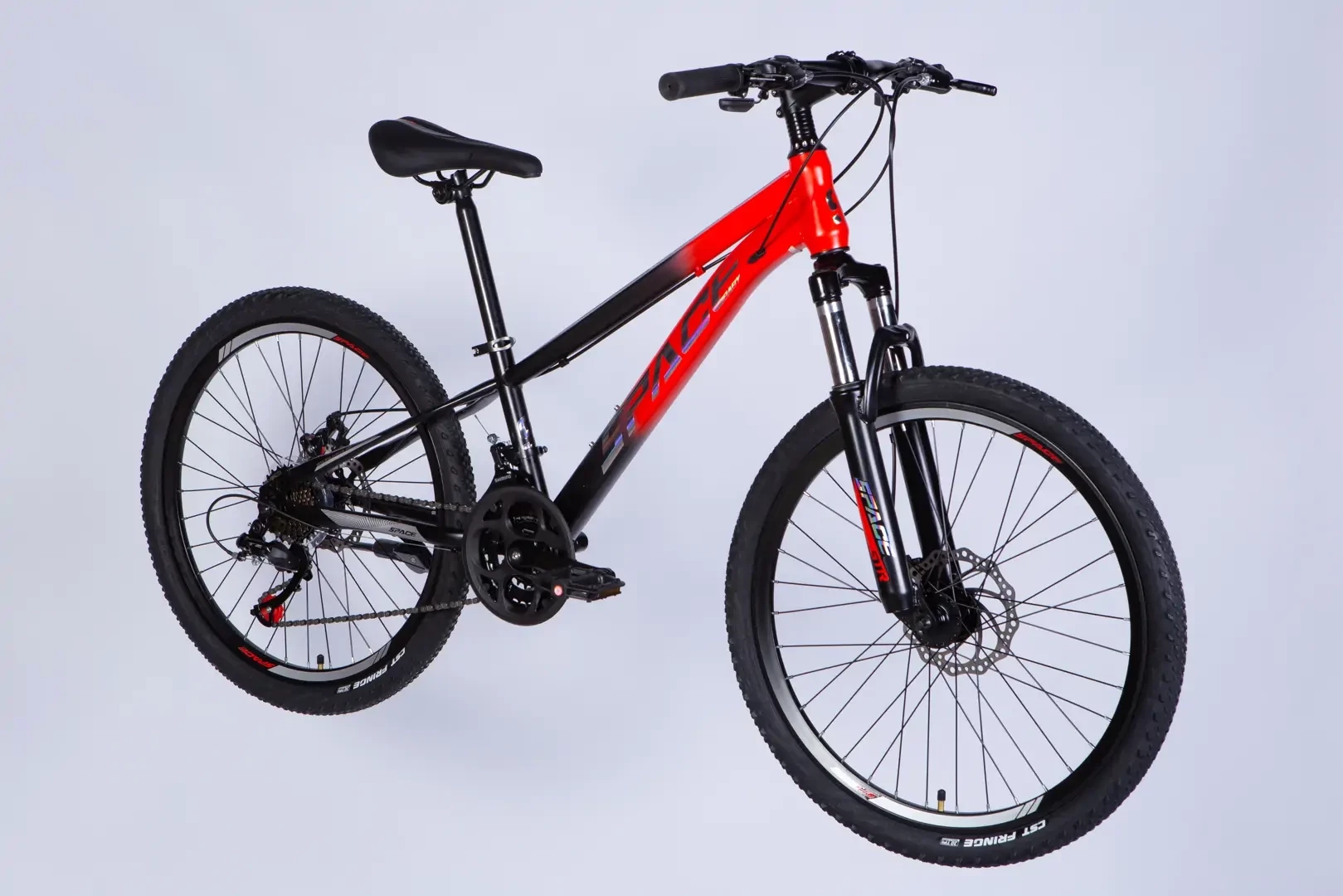 Велосипед ST 24" SPACE MARS DD FR рама-11" червоно-чорний 2026, OPS-SP-24-056