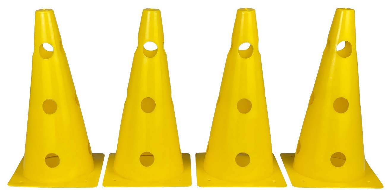 Конусы-метки спортивные EasyFit 31 см (набор из 4 штук) желтые, EFIT_EF-1679-4Y