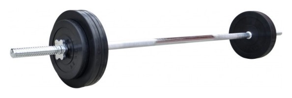 Штанга гумова RN-Sport 52 кг з прямим грифом