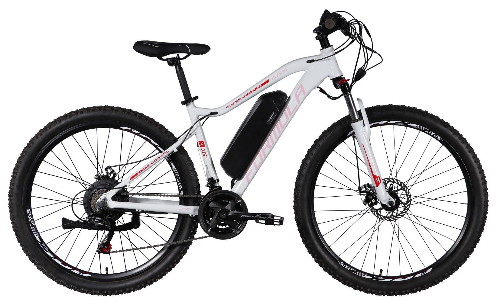 Велосипед с электроприводом 27.5" AL Formula eALPINA DD FR рама-17" 36B 12.5А*ч 500Вт бело-розовый 2026, ELB-FR-27.5-048