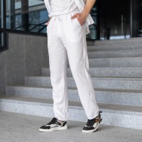 Чоловічі лляні штани вільного крою білі Pobedov Chill