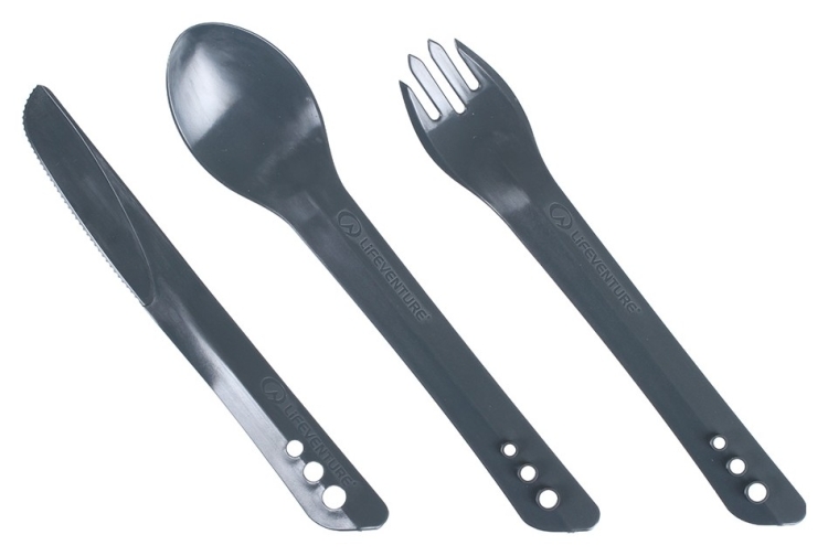 Вилка, ложка, ніж Lifeventure Ellipse Cutlery graphite, 75013