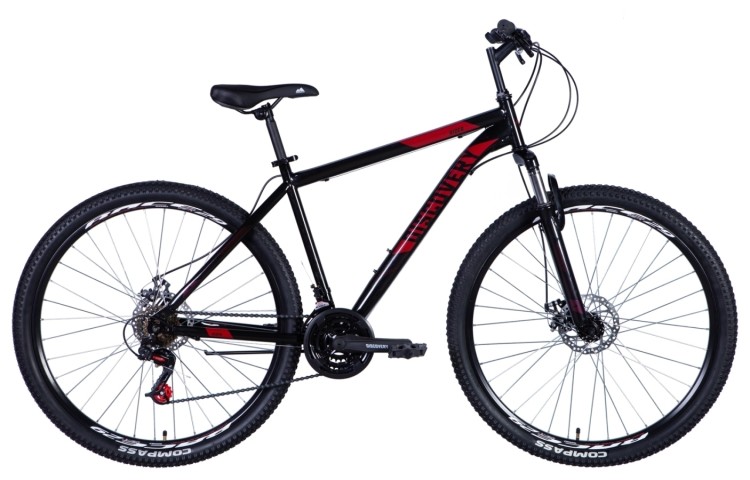 Велосипед 29" Discovery RIDER 2024 (черно-красный), OPS-DIS-29-177