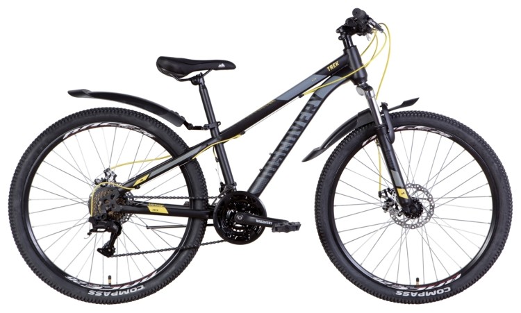 Велосипед 26" Discovery TREK AM DD 2022 (черно-желтый (м)), OPS-DIS-26-484