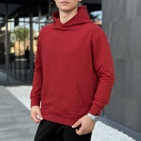 Чоловіче демісезонне худі з капюшоном червоне Pobedov 001