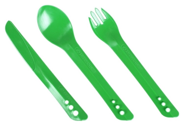 Вилка, ложка, ніж Lifeventure Ellipse Cutlery green, 75012