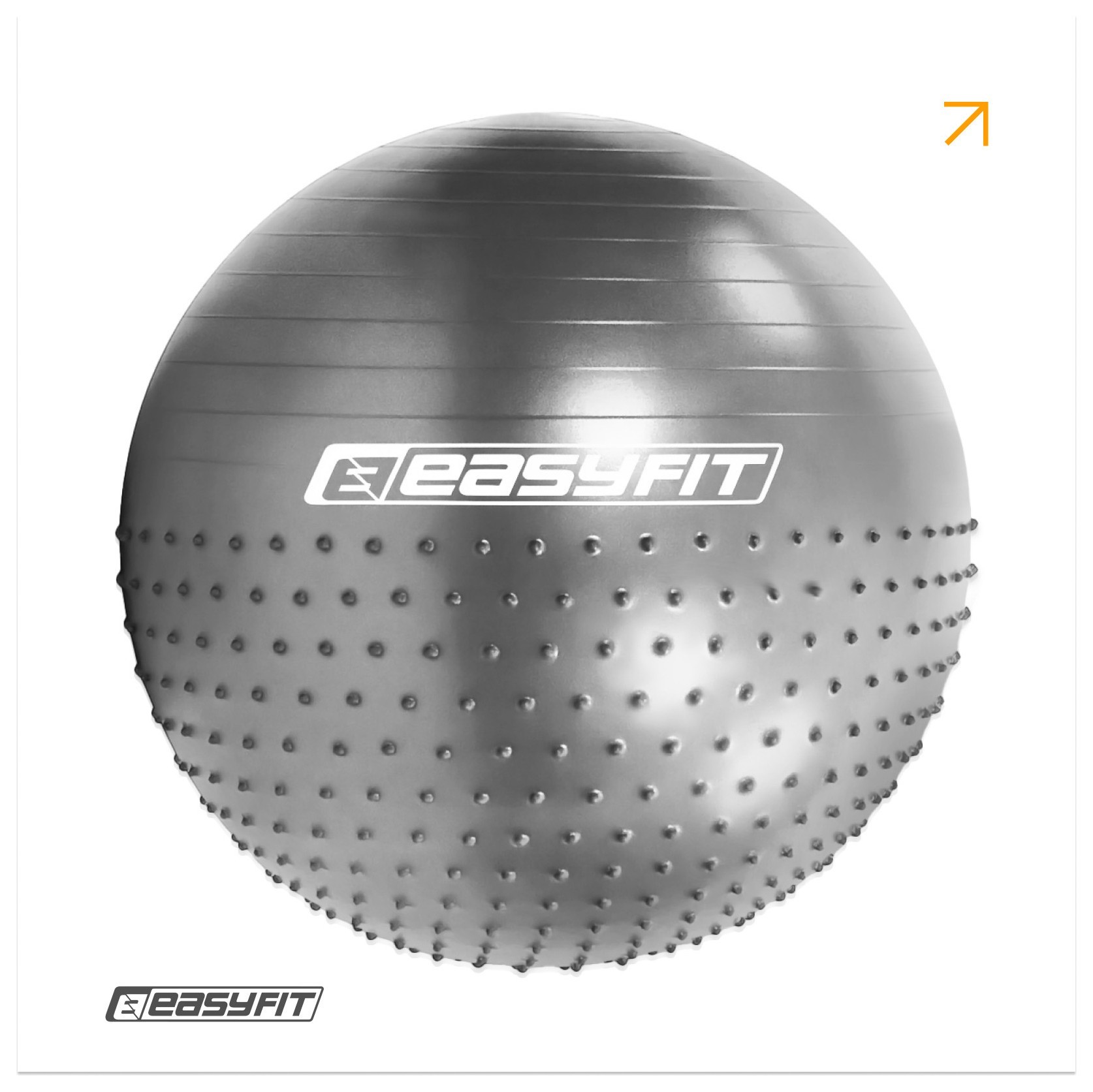 Фитбол 85 см EasyFit Hybrid серый (фитбол полумассажный), EFIT_EF-3013-GY