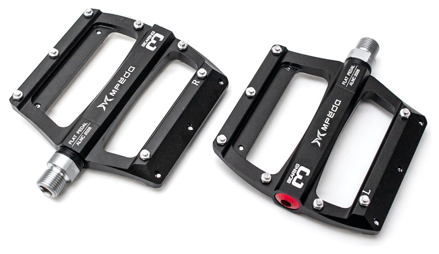 Педали Алюминий 101*105мм Mpeda ALNC-2026 BMX на 3 пром. подшипн. сменные шипы AM (брендированная упаковка), PED-133