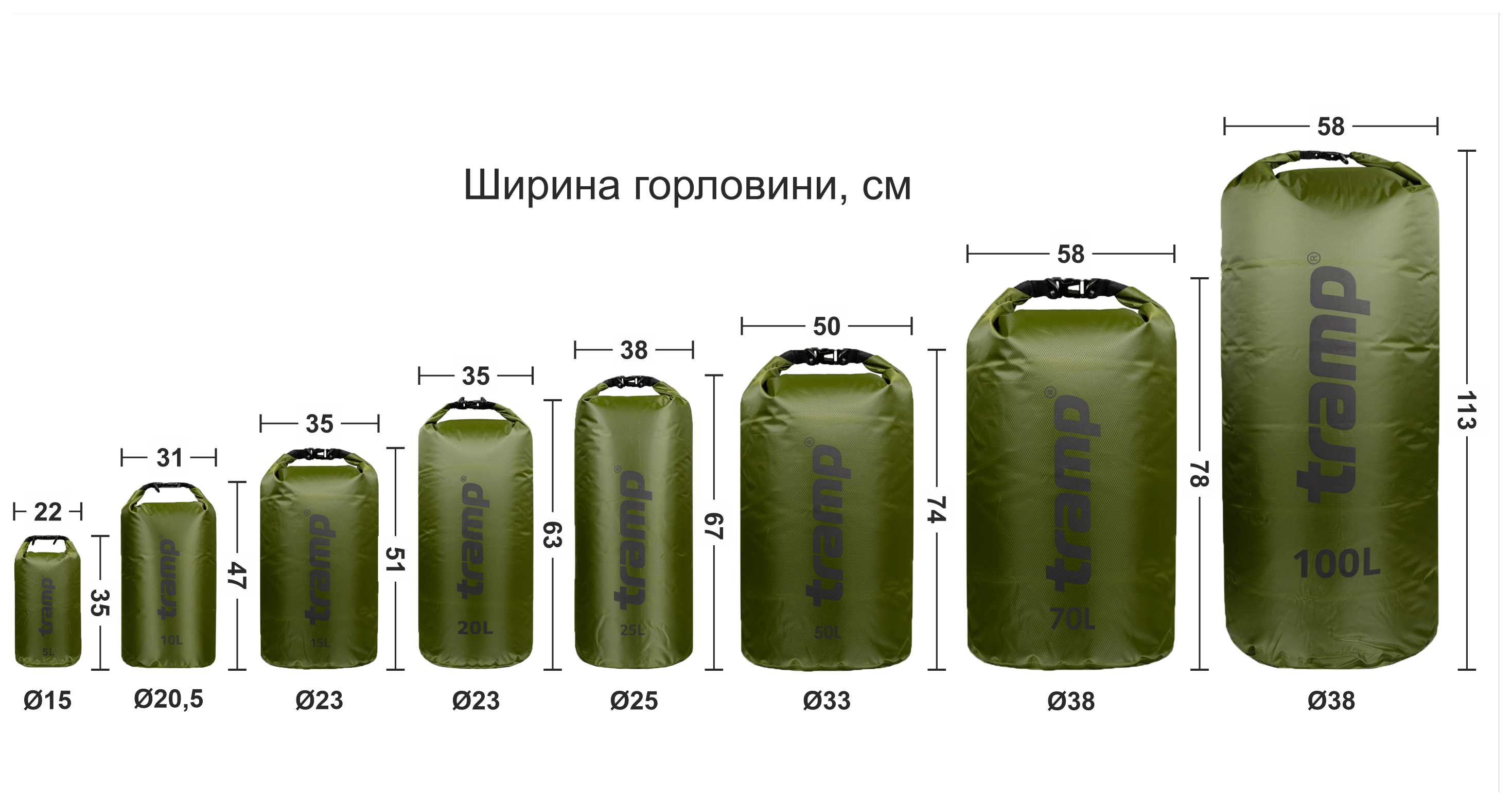 Гермомешок TRAMP PVC Diamond Ripstop 50л UTRA-208, Оливковый, 