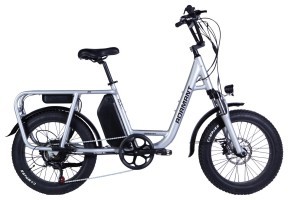 Велосипед з електроприводом 20" AL Dorozhnik eADAMANT HDD рама-18,5" 48B 17.5А*г 750Вт срiблястий 2025 крила, підніжка