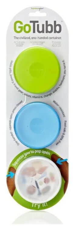 Набір контейнерів Humangear GoTubb 3-Pack Medium, GRG_022.0046