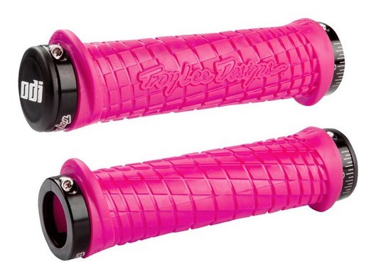 Грипсы ODI Troy Lee Designs Signature MTB Lock-On Bonus Pack Pink w/ Black Clamps (розовые с черными замками), OBOD_D30TLP-B